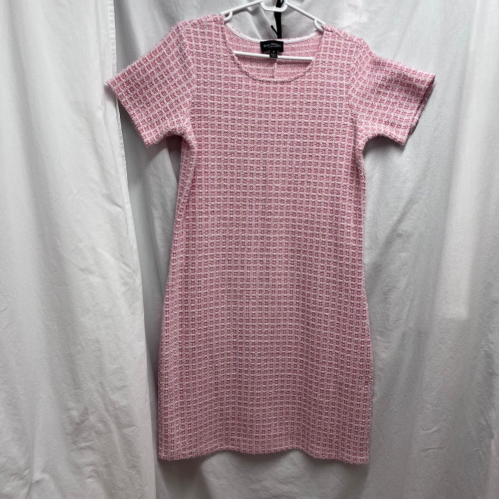 Isaac Mizrahi chenille knit pink/white dress